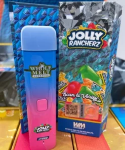 Whole Melt Jolly Rancherz vape with colorful candy pieces and juicy fruit flavors