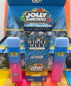 Whole Melt Jolly Rancherz vape with colorful candy pieces and juicy fruit flavors