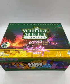 Close-up of Whole Melt Vice City Edition showing premium build and detailed branding