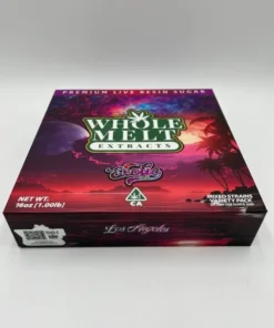 Whole Melt Exotic Edition premium live resin sugar with golden crystalline texture, rich terpene profile, and lab-tested cannabis concentrate in sealed jar