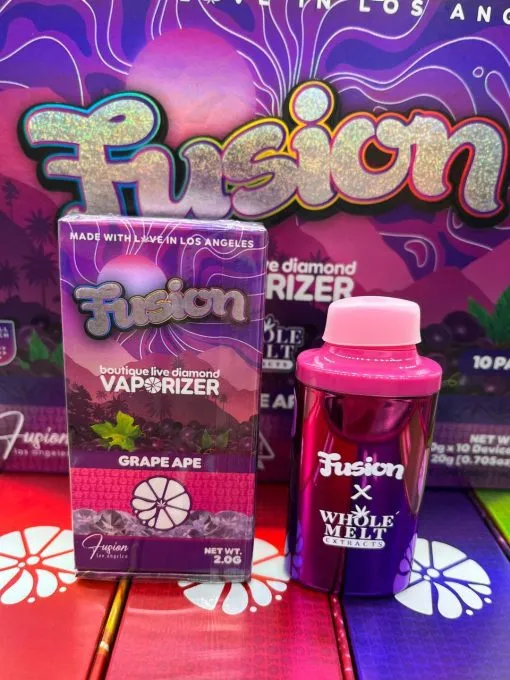 Fusion Grape Ape vape with rich grape flavor and vibrant packaging design
