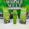 Whole Melt Melon Dew vape with fresh melon slices and citrus dew splash visuals