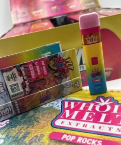 V5 Whole Melt Pop Rocks vape cart premium high-potency extract with candy flavor profile sleek cartridge close-up