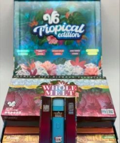 V6 Coco Kush Flavor vape pen with coconut and kush-inspired earthy visuals