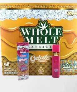 V6 Bubblegum Gelato vape pen with pink bubblegum and creamy gelato dessert visuals